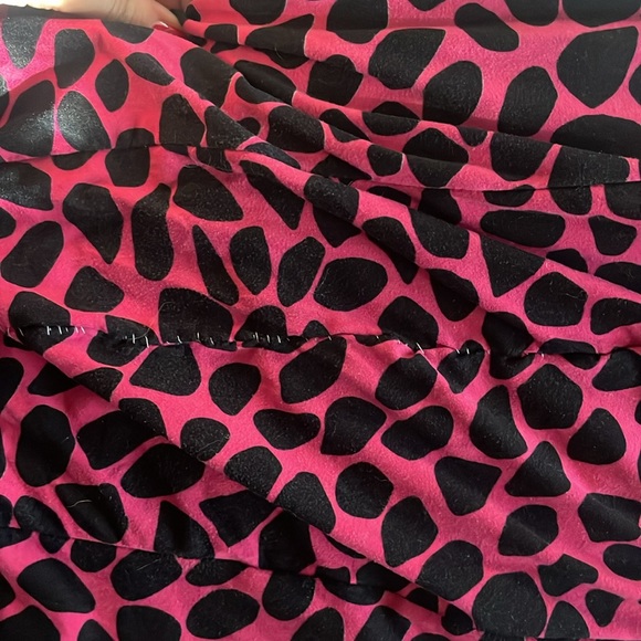 Pink and Black Lace Animal Print Dress - Picture 5 of 6